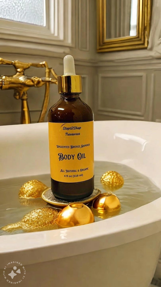Unscented Bronze Gold Shimmer Body Oil