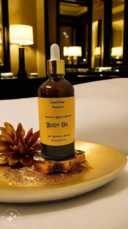 Unscented Bronze Gold Shimmer Body Oil