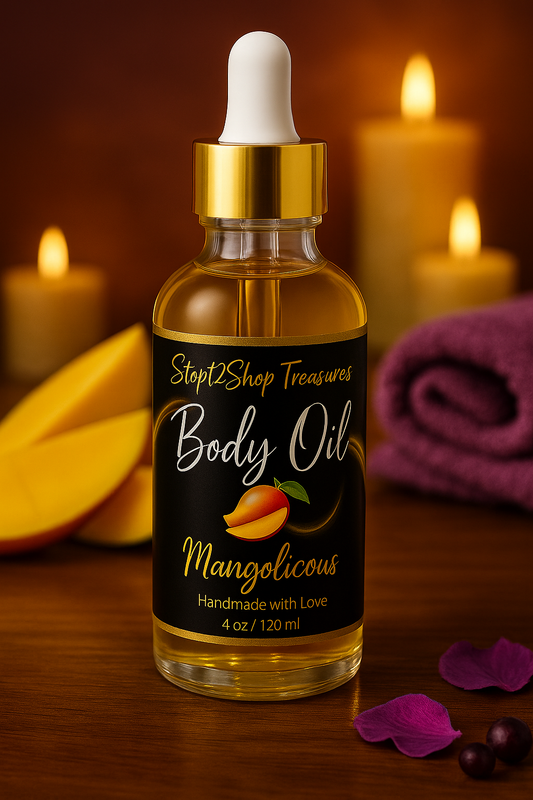 Mangolicous Body Oil W/ Gold Shimmer!