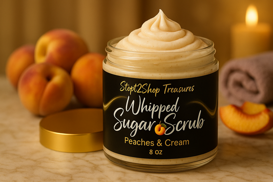 Peaches & Cream Whipped Foam Soap Sugar Scrub! 🍑🍦