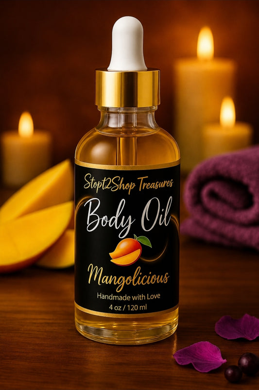 Mangolicious Body Oil W/ Gold Shimmer!