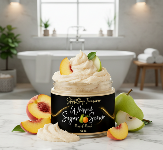 Pear ~E~ Peach Whipped Foam Soap Sugar Scrub!🍐🍑