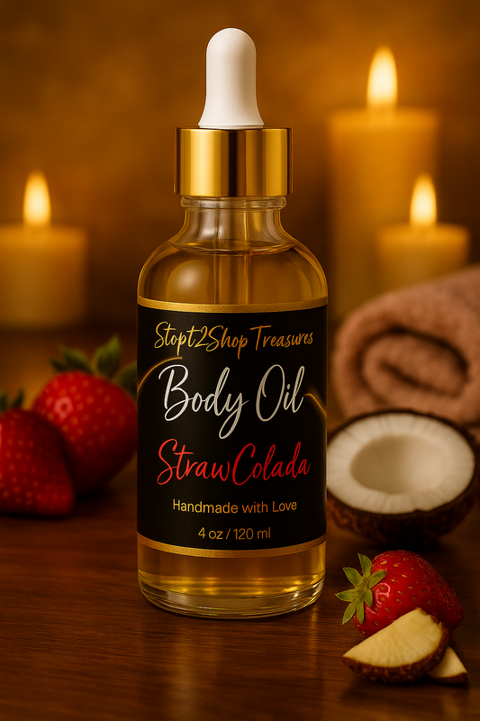StrawColada Body Oil/ Rose Gold Shimmer
